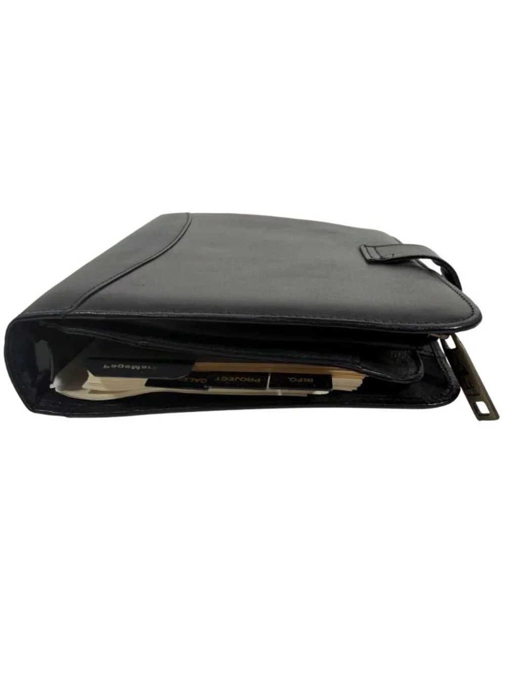 New Vintage Carlo Amboldi Black Italian Leather Day Planner
